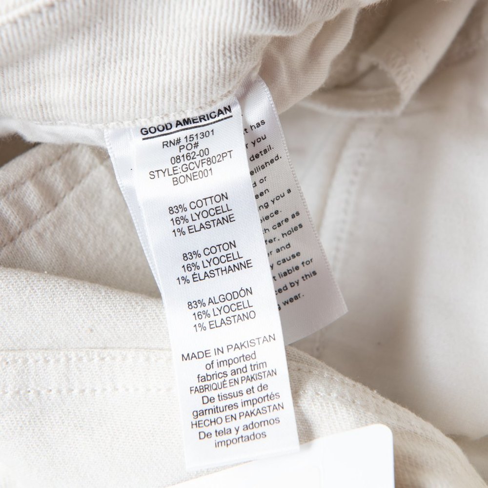 Good American Jeans High Waist Good Classic Straight Leg Denim Cream 0 / 25 New - Picture 5 of 9